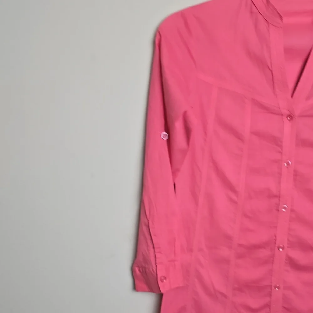 Women Zara Pink Button-Up Tunic Top - Picture 3 of 15